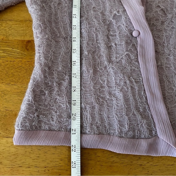 ANTHROPOLOGIE SLEEPING on SNOW Lilac Mohair Blend Slotted Cardigan Jacket - Picture 7 of 8
